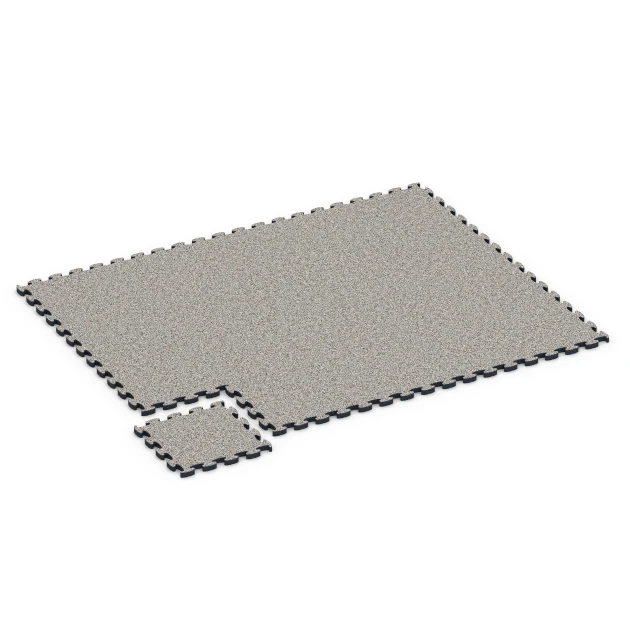 Typische Verlegung oder Einbausituation für den Artikel 6878 von WARCO - Fitnes podlaha Max, Farbton Sivá žula in der Abmessung 44,6 x 44,6 × 2,8 cm.