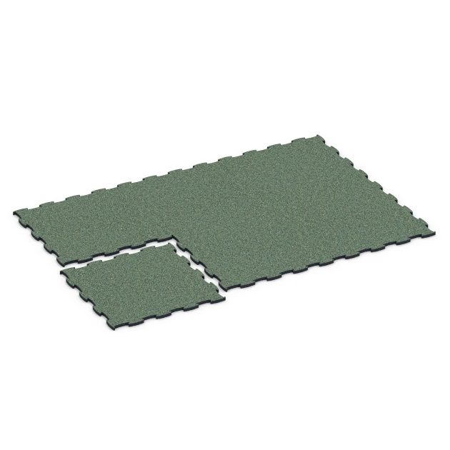 Typische Verlegung oder Einbausituation für den Artikel 6888 von WARCO - Fitnes podlaha Max, Farbton Anglický trávnik in der Abmessung 97,1 x 97,1 x 2,8 cm.