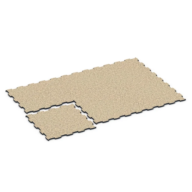 Typische Verlegung oder Einbausituation für den Artikel 6892 von WARCO - Fitnes podlaha Max, Farbton Travertín in der Abmessung 97,1 x 97,1 x 2,8 cm.