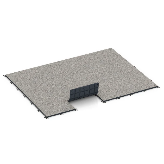 Typische Verlegung oder Einbausituation für den Artikel 7133 von WARCO - Športová podlaha pre vonkajšie fitness, Farbton Sivá žula in der Abmessung 60 x 60 x 3 cm | 0,36 m².