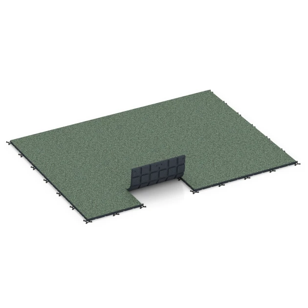 Typische Verlegung oder Einbausituation für den Artikel 7134 von WARCO - Športová podlaha pre vonkajšie fitness, Farbton Anglický trávnik in der Abmessung 60 x 60 x 3 cm | 0,36 m².