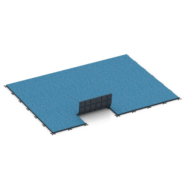 Typische Verlegung oder Einbausituation für den Artikel 7139 von WARCO - Športová podlaha pre vonkajšie fitness, Farbton Atlantik in der Abmessung 60 x 60 x 3 cm | 0,36 m².