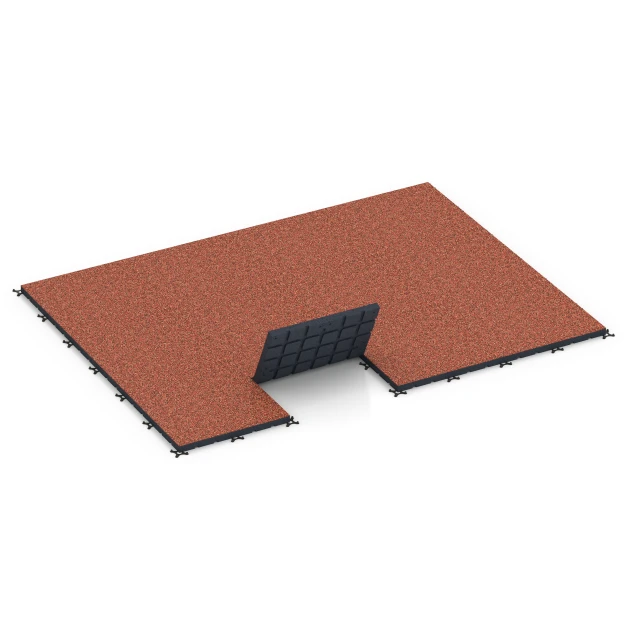 Typische Verlegung oder Einbausituation für den Artikel 7145 von WARCO - Športová podlaha pre vonkajšie fitness, Farbton Etna in der Abmessung 60 x 60 x 4 cm | 0,36 m².