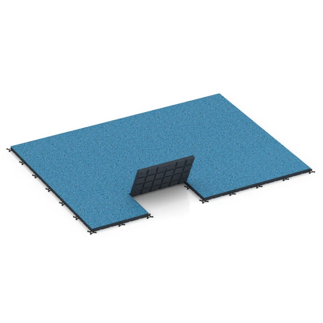 Typische Verlegung oder Einbausituation für den Artikel 7148 von WARCO - Športová podlaha pre vonkajšie fitness, Farbton Atlantik in der Abmessung 60 x 60 x 4 cm | 0,36 m².