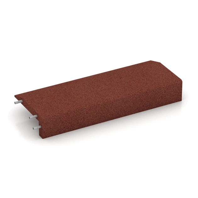 Foto der hinteren Seite vom unsymmetrischen WARCO-Formteil 2606: Kryt obrubníka z gumy, Design Cihlová červená, Maße 100 x 40 cm | 4,5/14,5 cm.