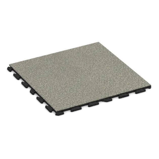 Foto der hinteren Seite vom unsymmetrischen WARCO-Formteil 1572: Playground flooring, Design Svetlý granit, Maße 1000 x 1000 x 30 mm.