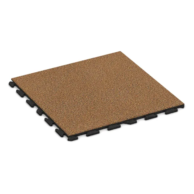 Foto der hinteren Seite vom unsymmetrischen WARCO-Formteil 1602: Fitness gumové dlaždice Classic, Design Terra Cotta, Maße 1000 x 1000 x 30 mm.